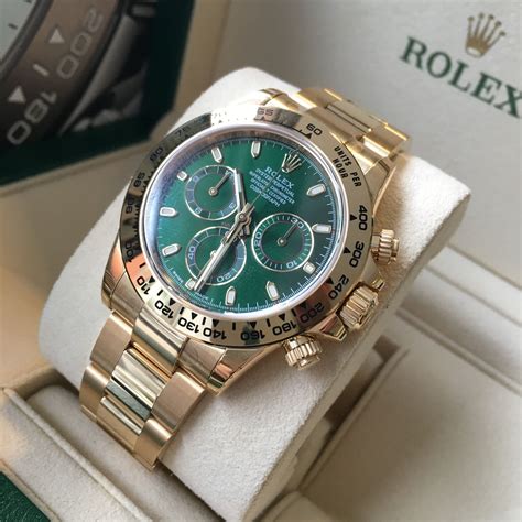 yellow gold rolex daytona green dial|rolex daytona rainbow yellow gold.